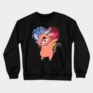 Dabbing Ox with Fireworks ~ Chinese New Year of the Ox Crewneck Sweatshirt